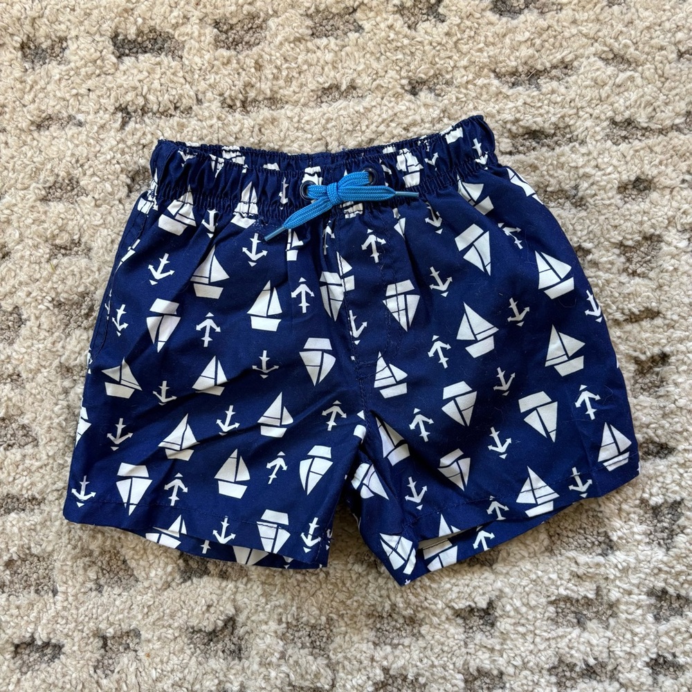 Janie and Jack Blue and White Nautical Shorts